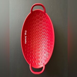 DEMDACO Bread Basket - 14.25” x 8” Footed Red Melamine Bread Basket with Handles